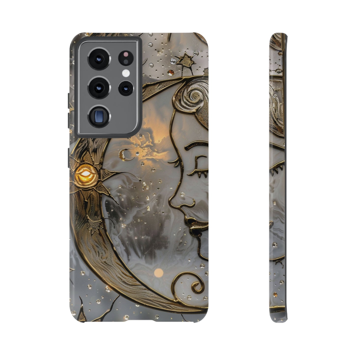 Moon Stars Stained Glass Starry Night Phone Case