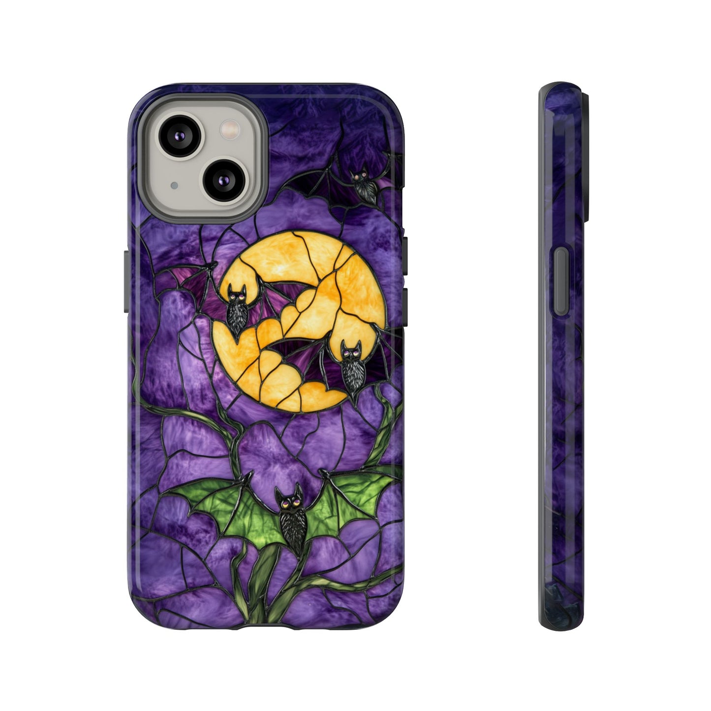 Full moon Halloween bats phone case for iPhone 15