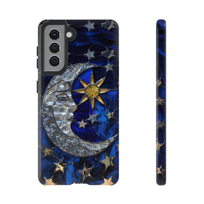 Cosmic Moon & Stars Stained Glass Starry Night Phone Case