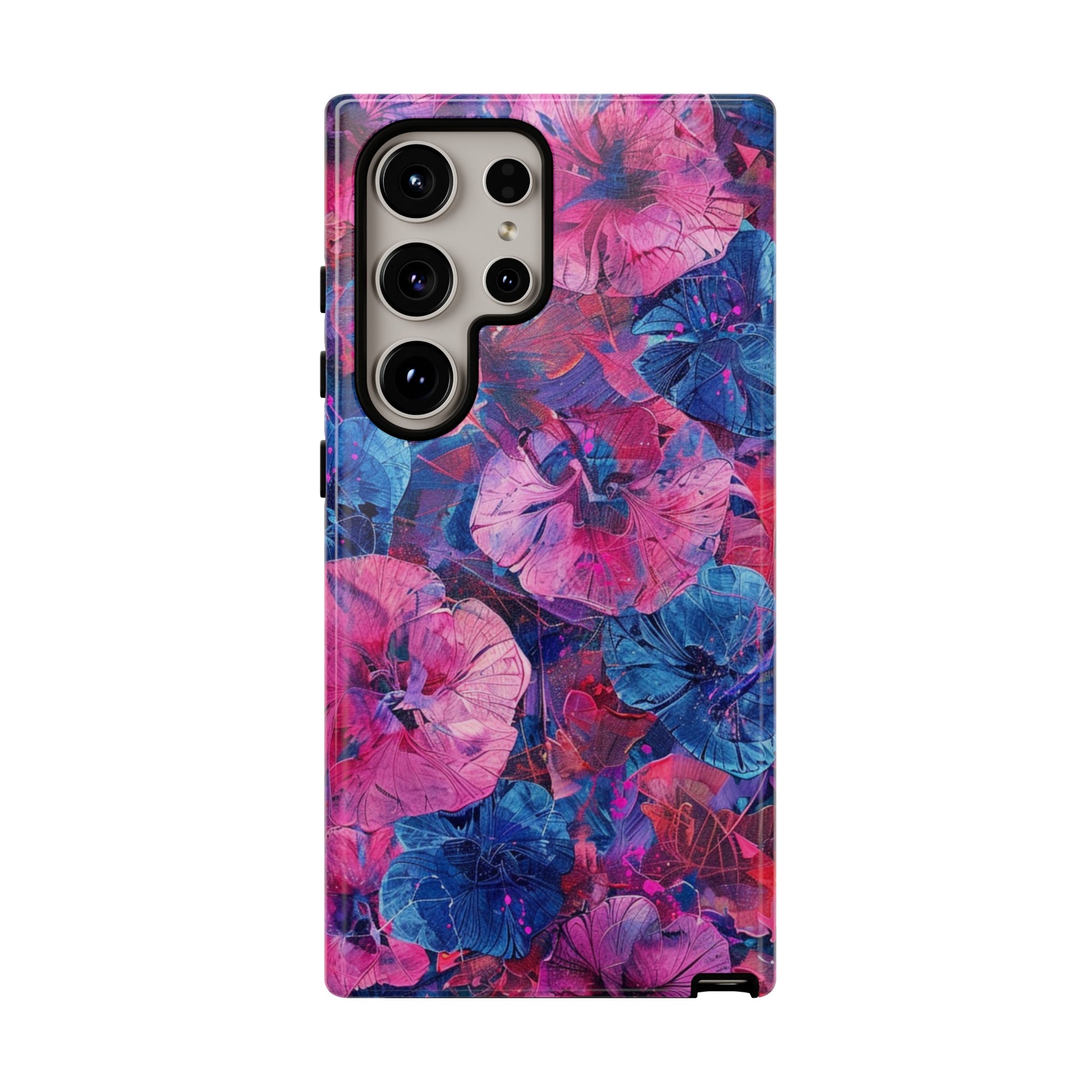 Magenta and Blue Color Floral Explosion Phone Case