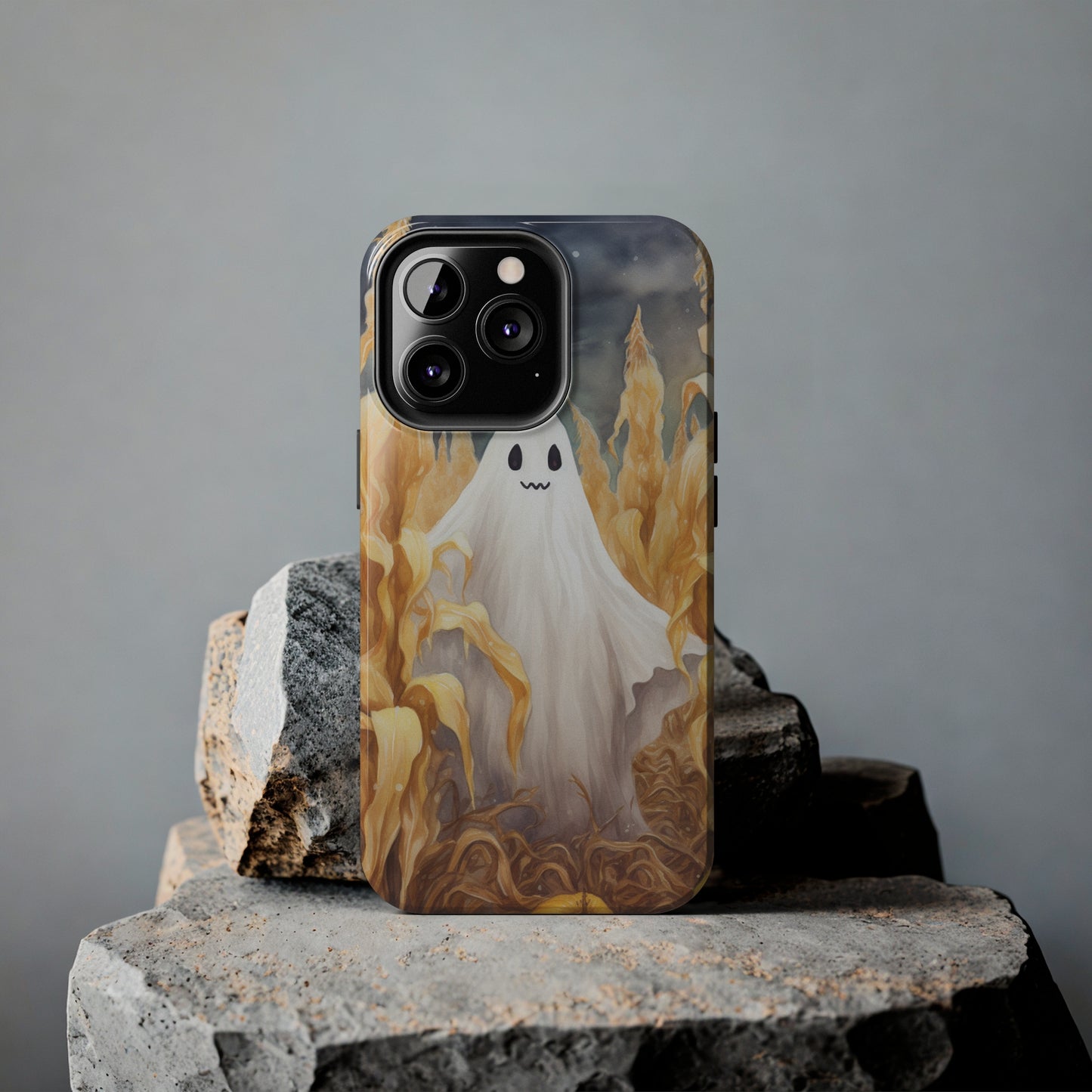 Ghost of Halloween Fall Pumpkins iPhone Case | Embrace the Spooky Autumn Vibes