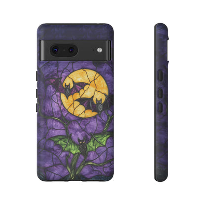 Full Moon Stained Glass Style Halloween Bats Phone Case