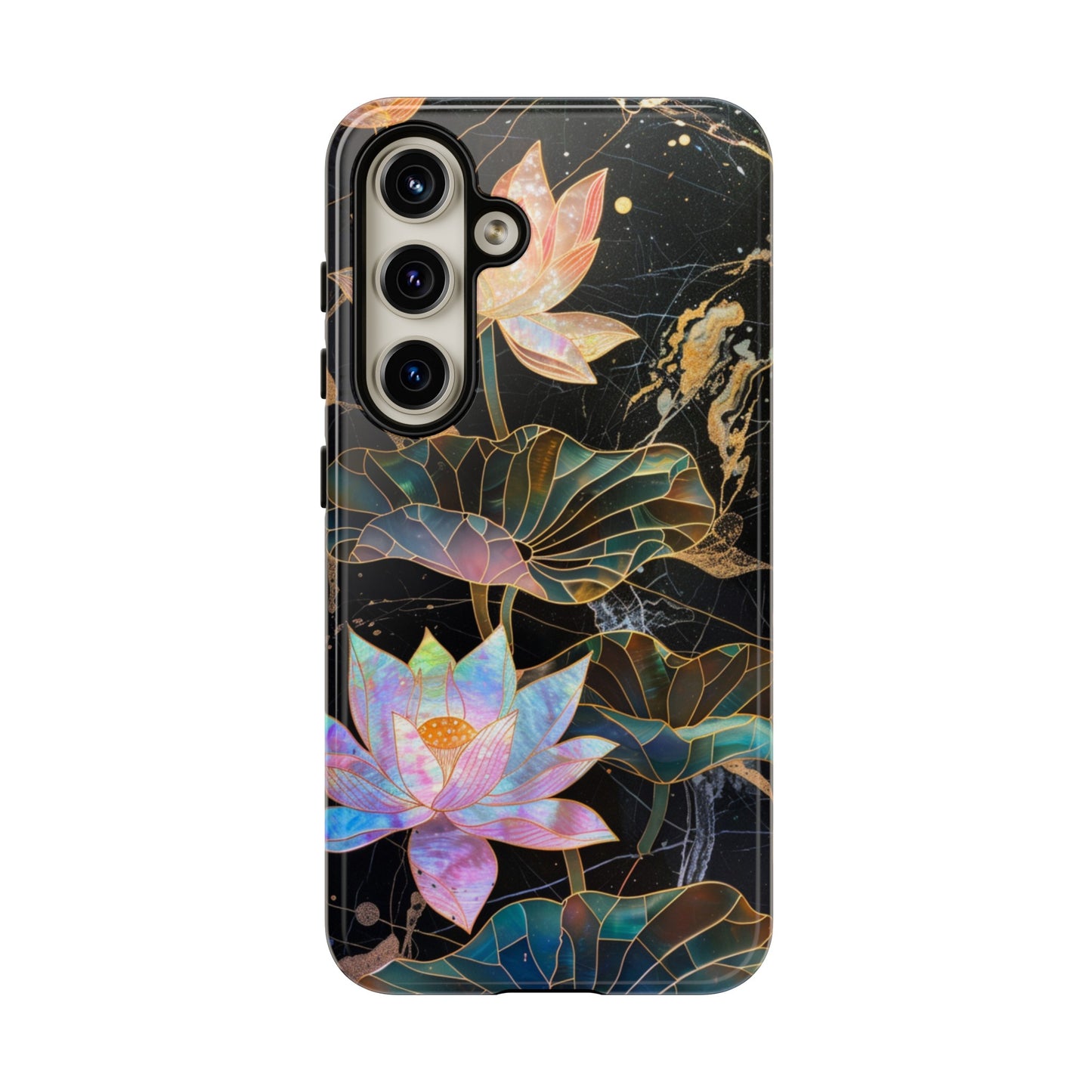 Zen Stained Glass Lotus Floral Design Phone Case