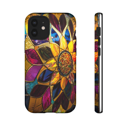 Cosmic Stained Glass Mandala Phone Case