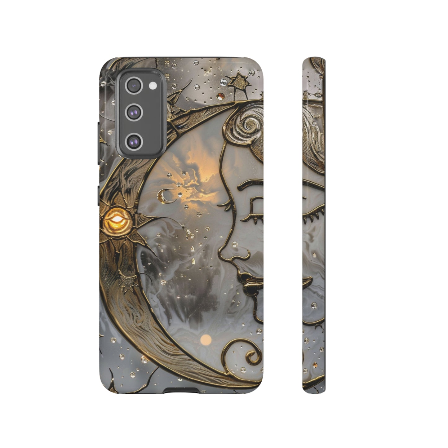 Moon Stars Stained Glass Starry Night Phone Case