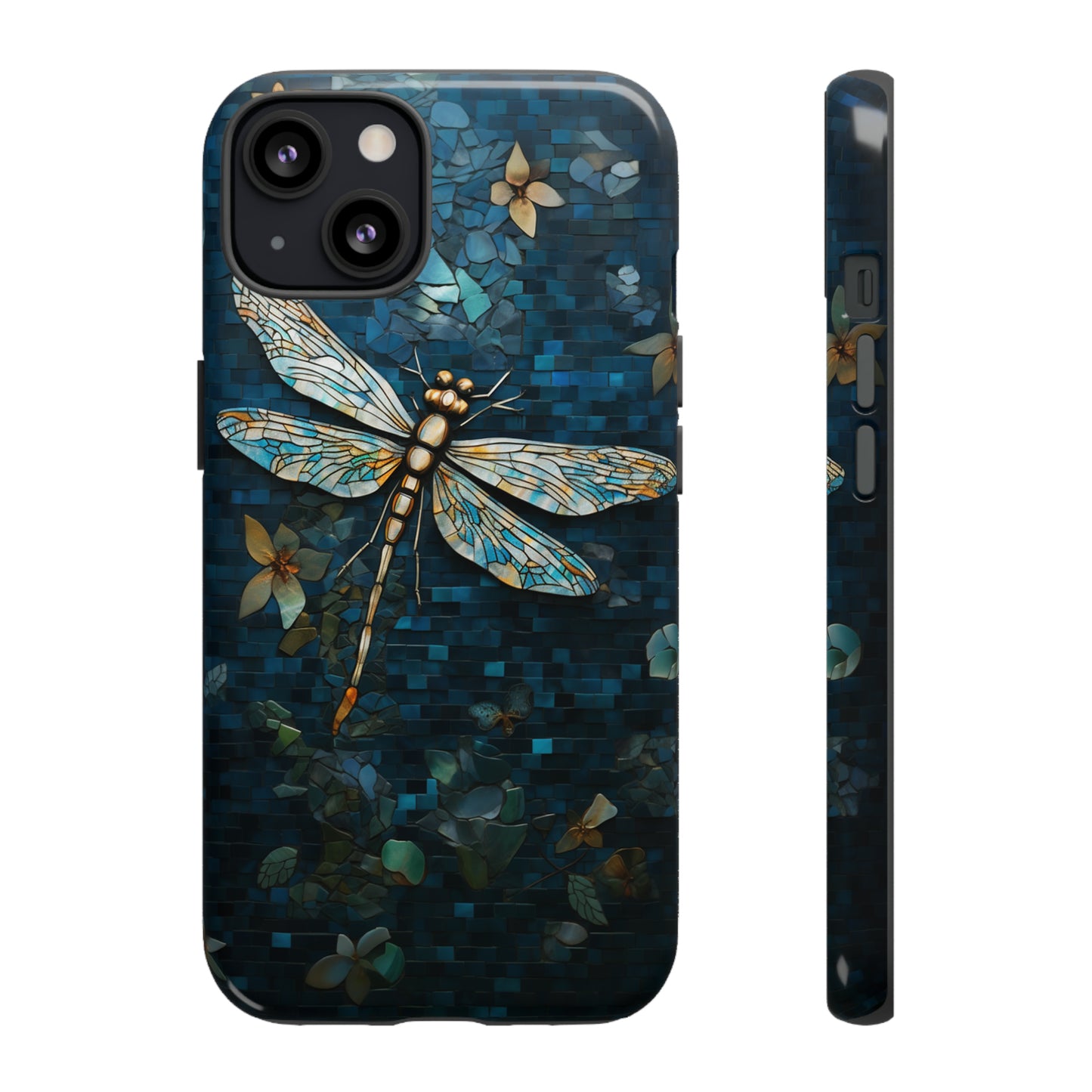 Vintage Mosaic Style Dragonfly