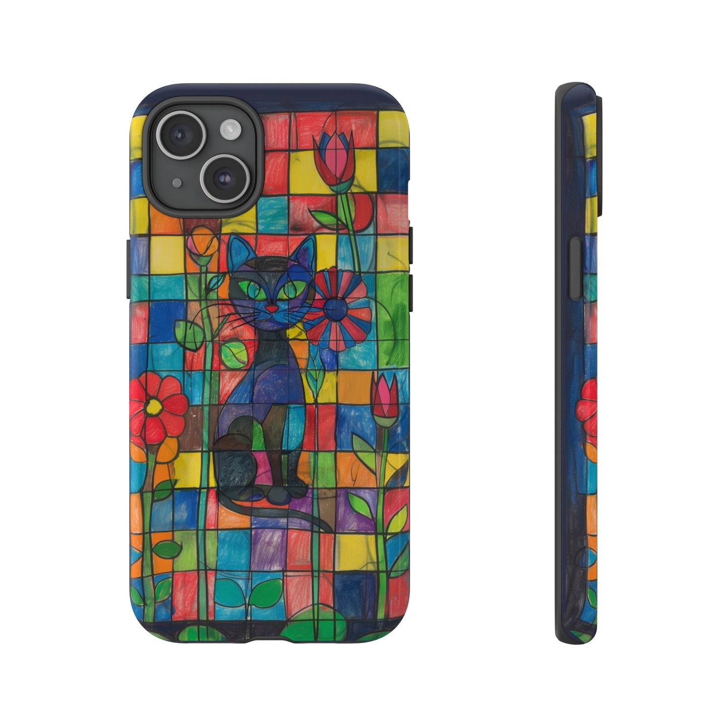 Cat in the Stained Glass Garden Phone Case