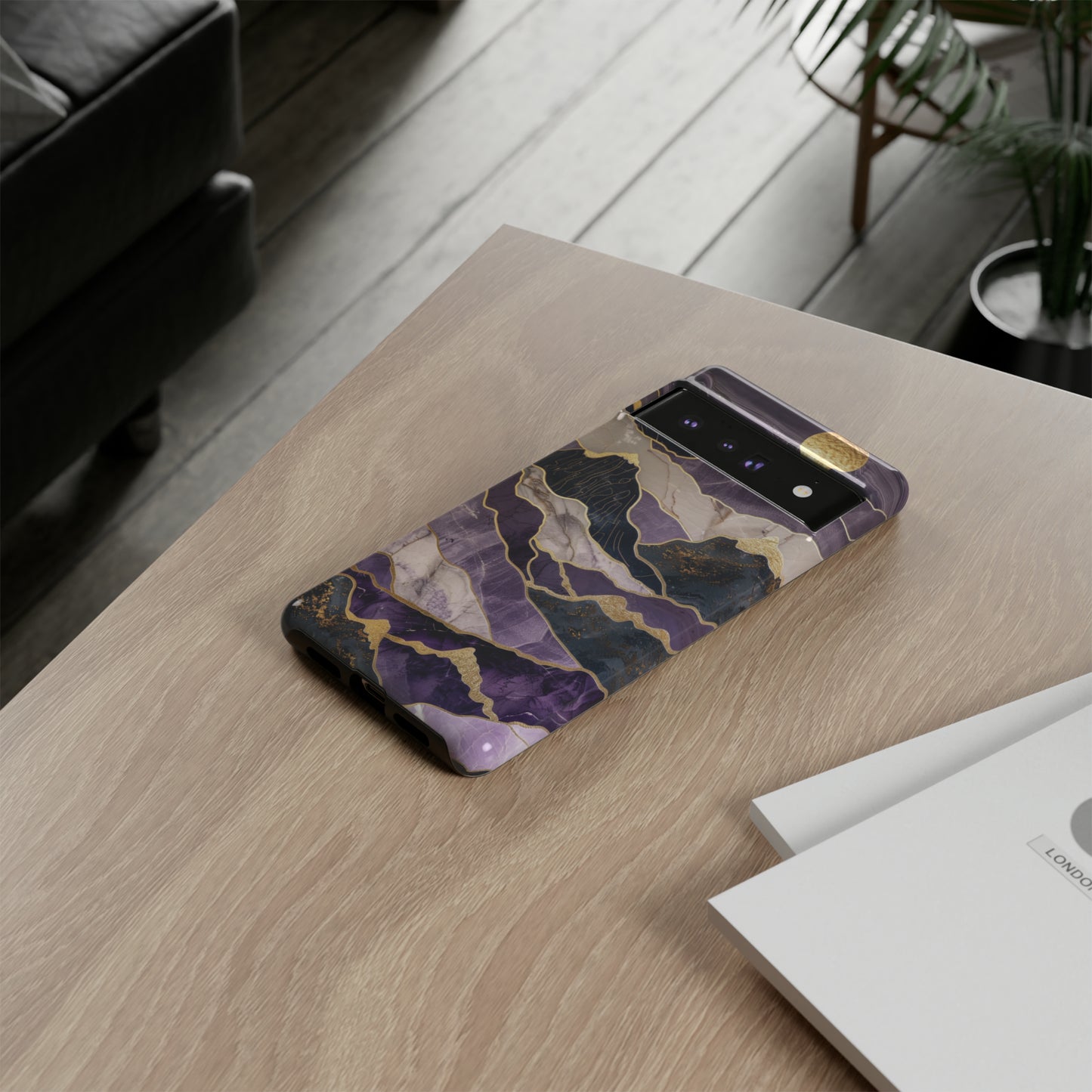 Abstract Purple Gold Mountain Phone Case