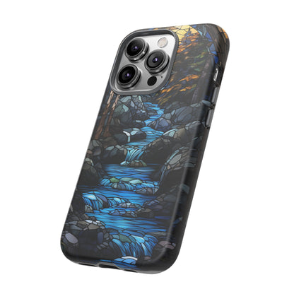 Stained Glass Stone Bridge and River Art Phone Case