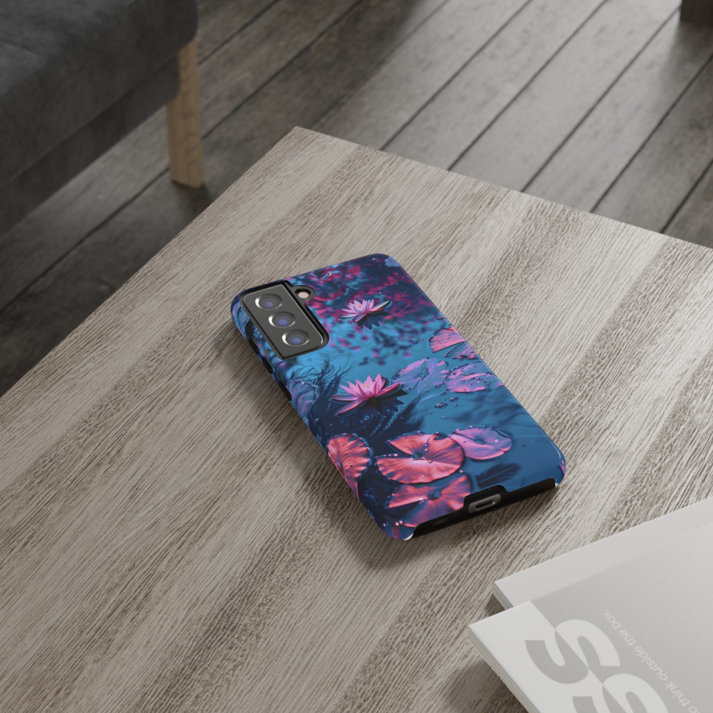 Magenta and Blue Color Zen Lily Pad Phone Case