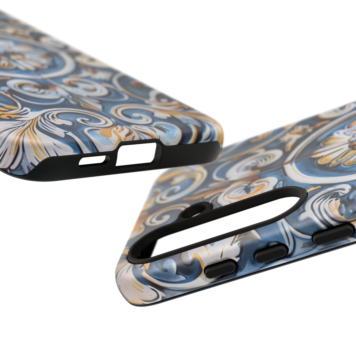 Azulejo Porcelain Blue & Creamy White Tile Mediterranean Design Phone Case