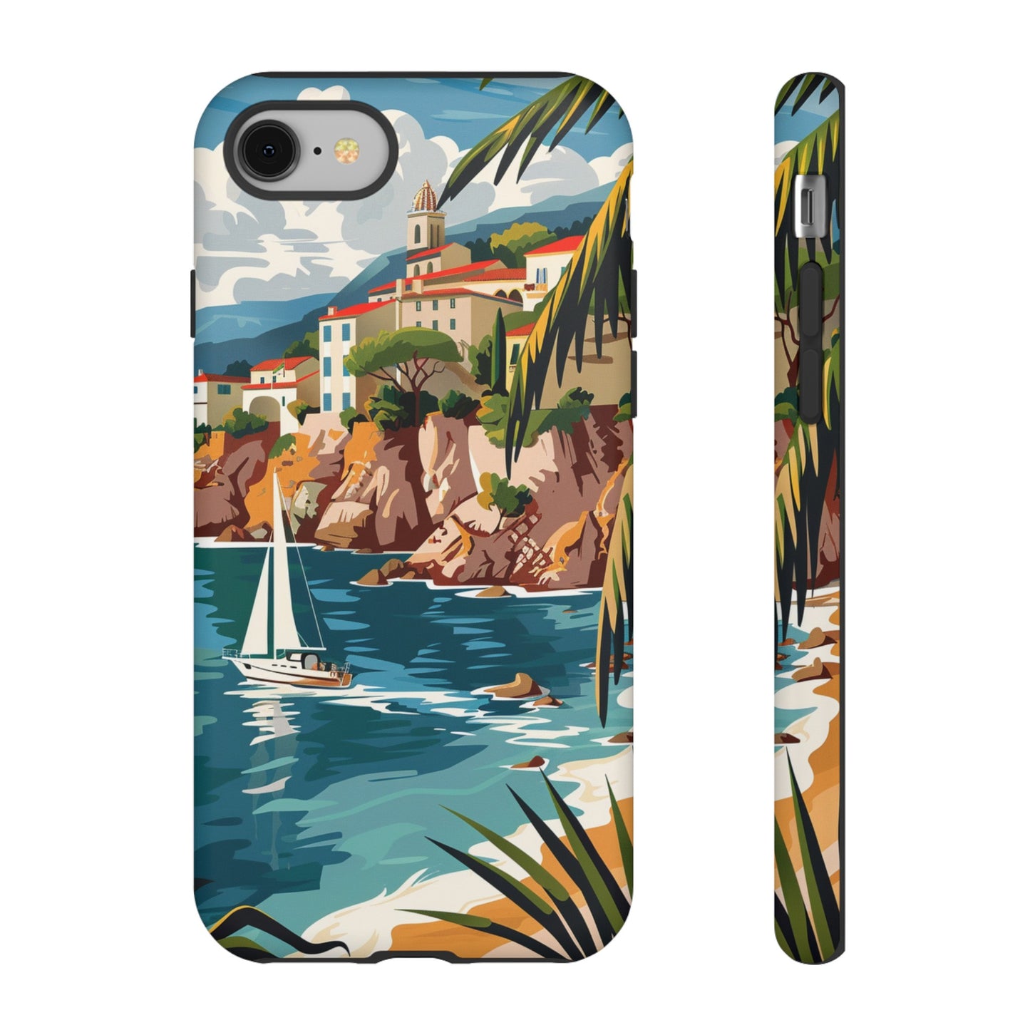 Midcentury French Riviera Sailboat Painting Phone Case