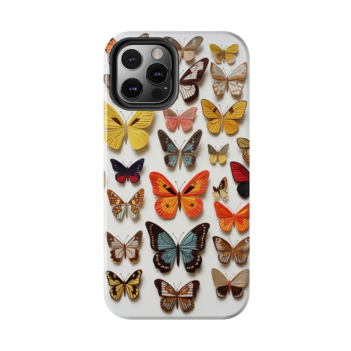 iPhone 8 and X case with traditional hand-crafted butterfly design