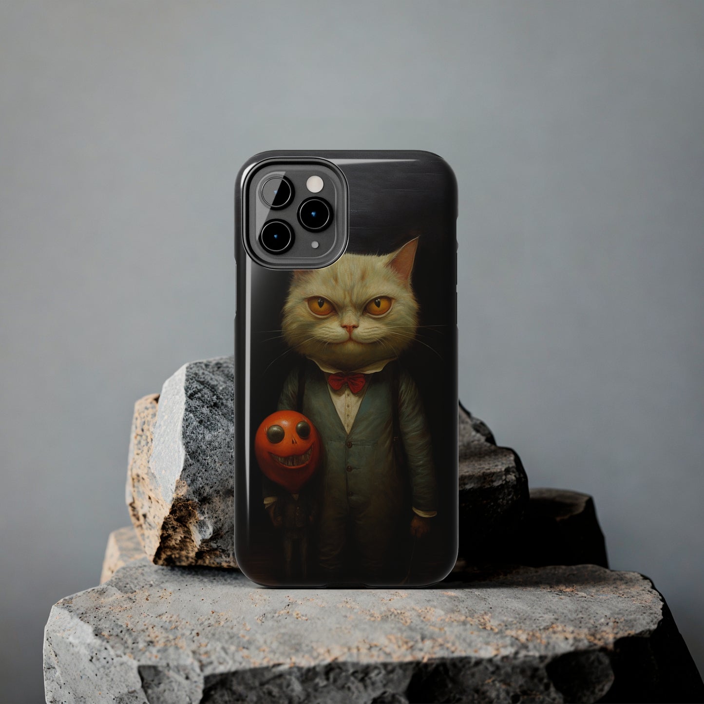 Creepy Spooky Halloween Cat iPhone Case | Dark Academia, Goth