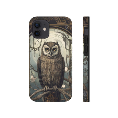 The Hermit Owl Tarot iPhone Tough Case | Embrace the Dark Academia Aesthetic and Retro Gothic Vibes with Captivating Tarot Design