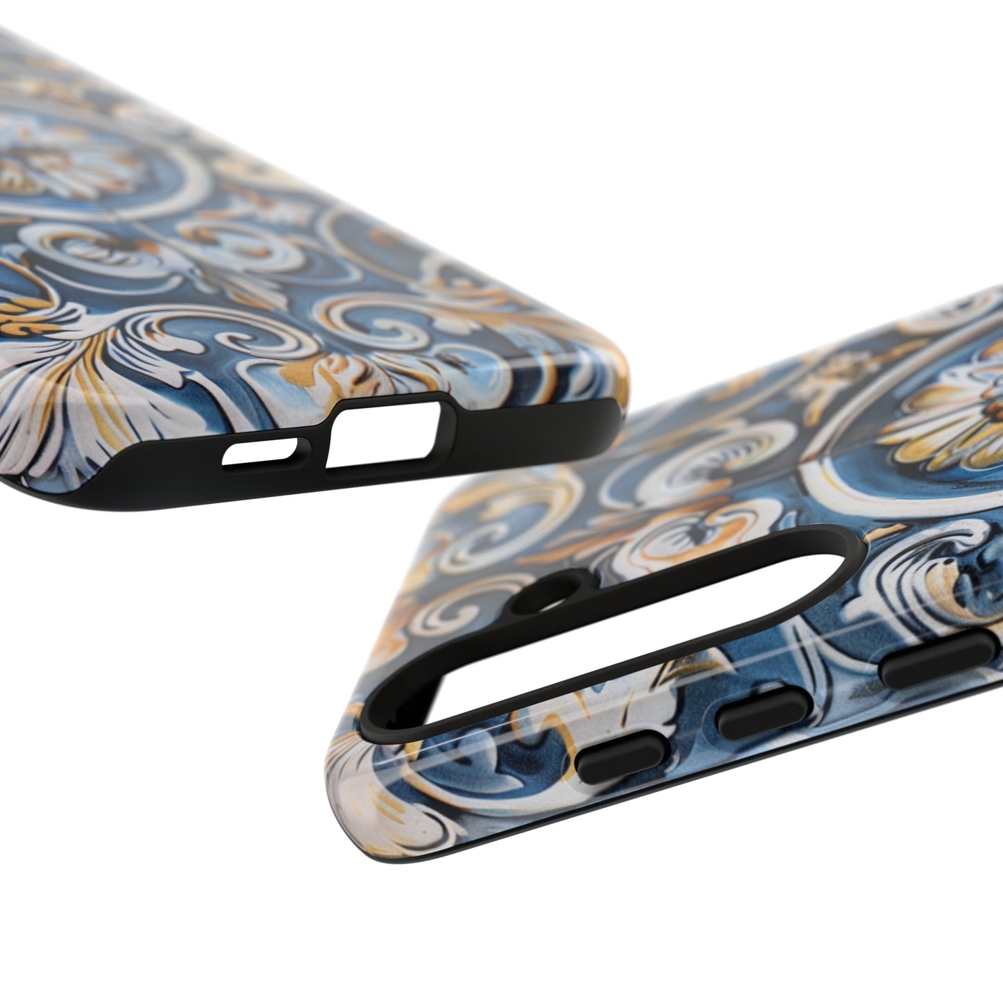 Azulejo Porcelain Blue & Creamy White Tile Mediterranean Design Phone Case