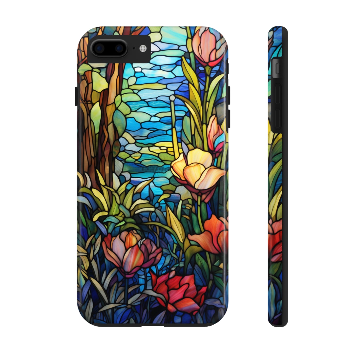 Stained Glass Floral Aesthetic iPhone Tough Case | Embrace Elegance and Durability