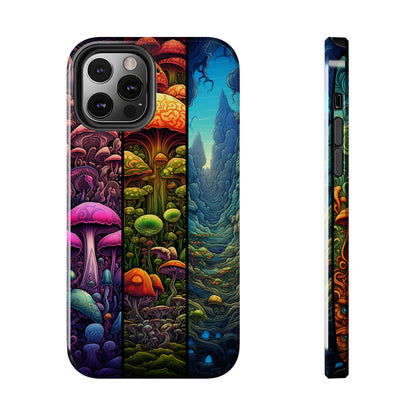 Life is just a fantasy, Mushroom, Flower Stained Glass iPhone Case | Psychedelic Natural Beauty