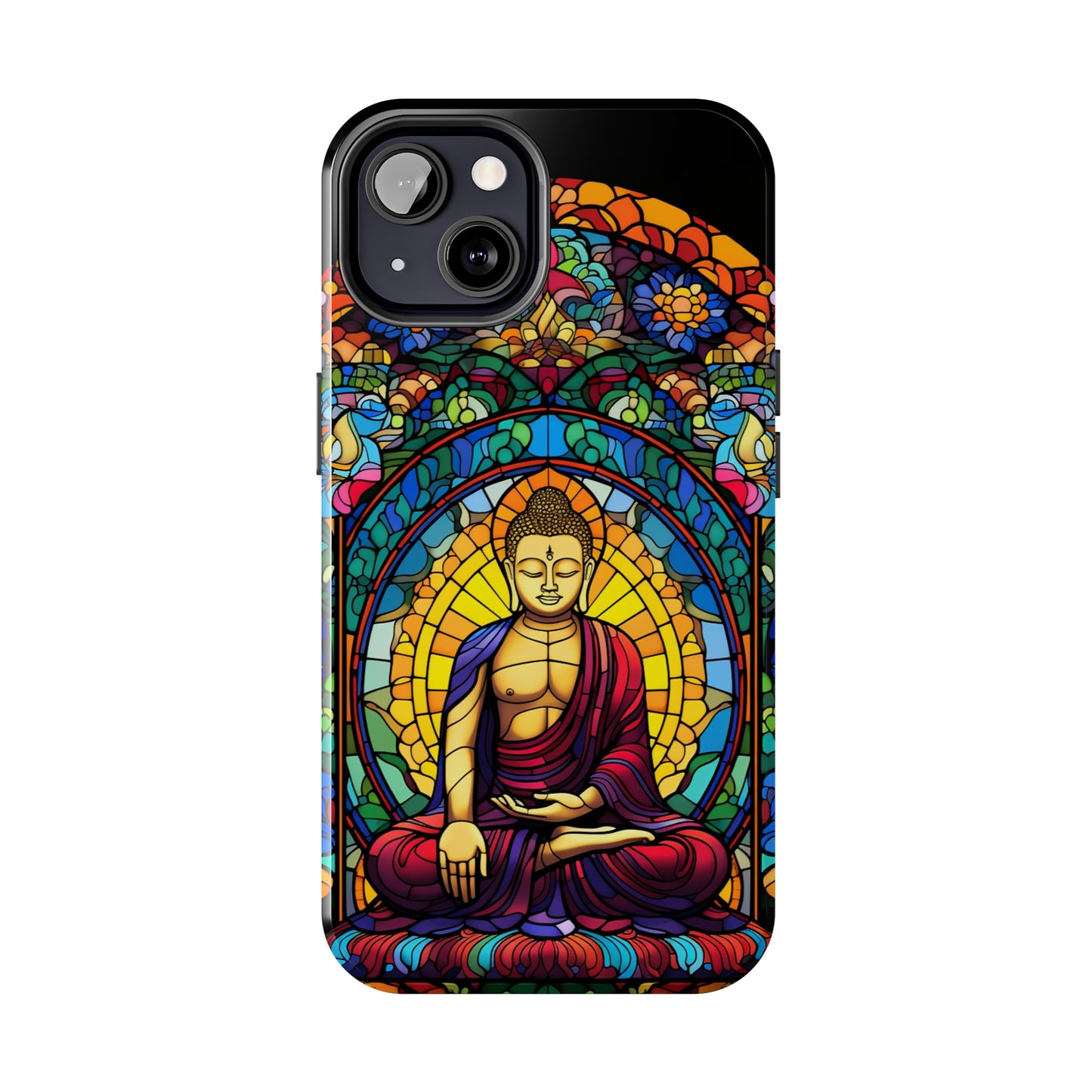 Stained Glass Magic: Psychedelic Tibet Buddha Mandala