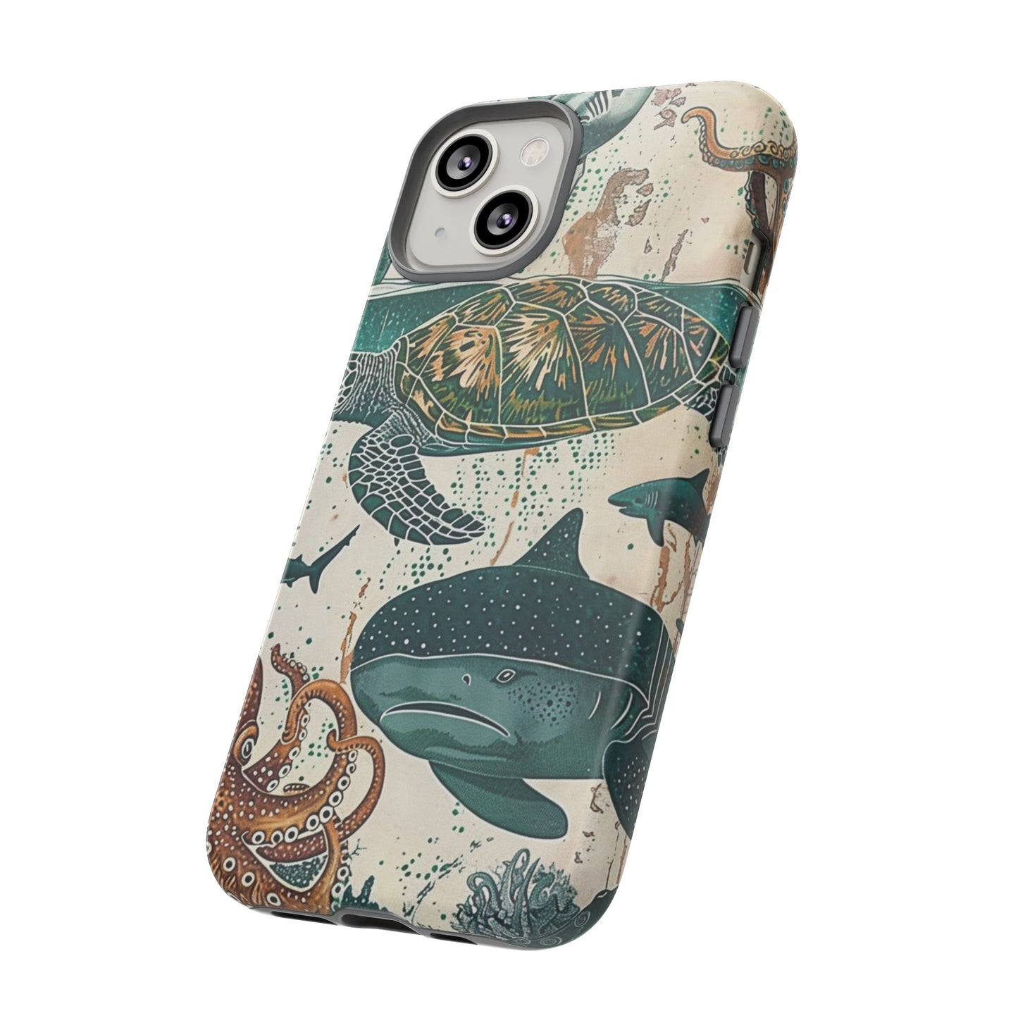 Undersea World Shark, Turtle, Manta Ray Phone Case