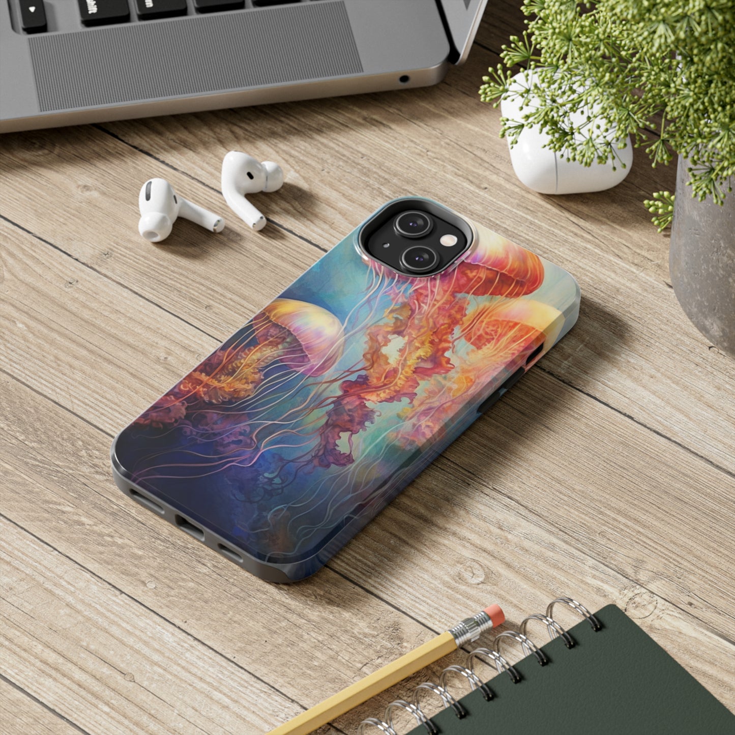 Psychedelic Colors of Jellyfish iPhone Tough Case | Dive into a Vibrant and Mesmerizing Underwater World