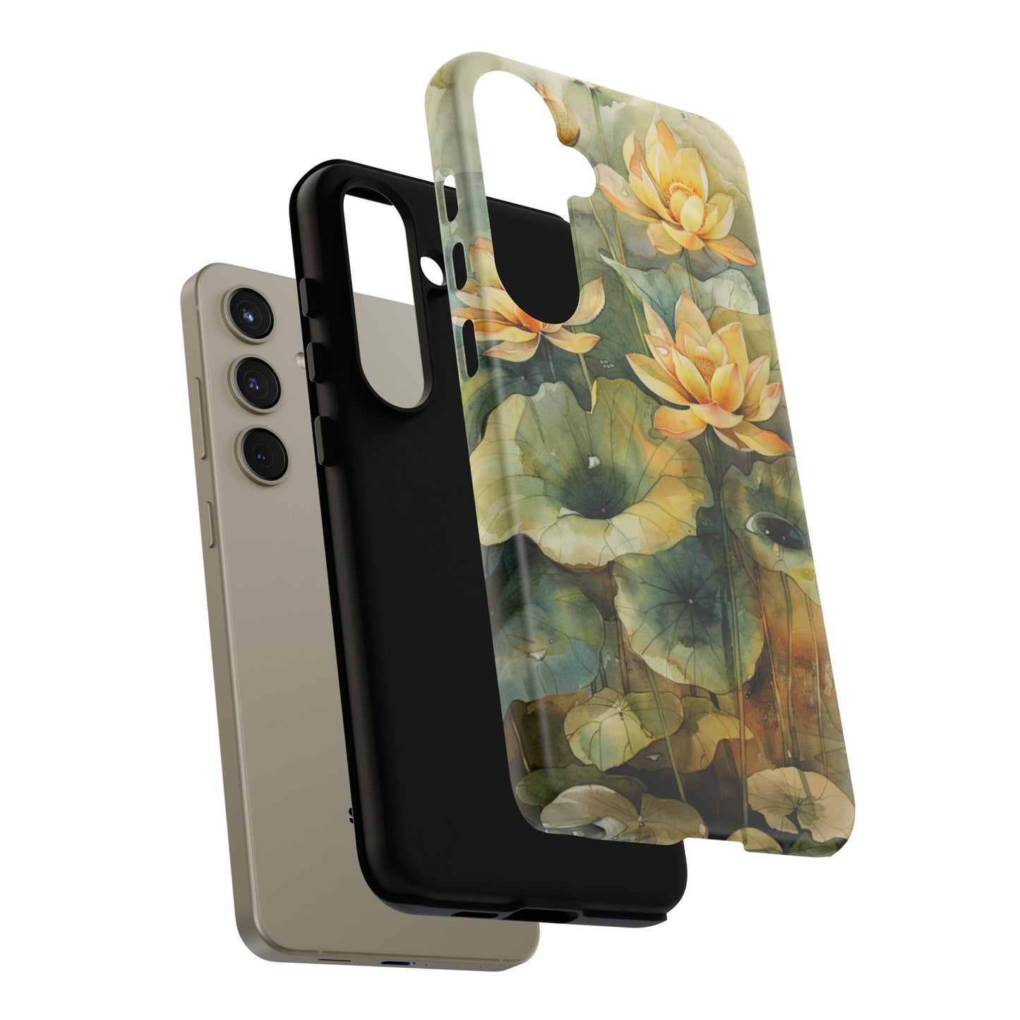 Zen Lotus Watercolor Painting iPhone 15 Case