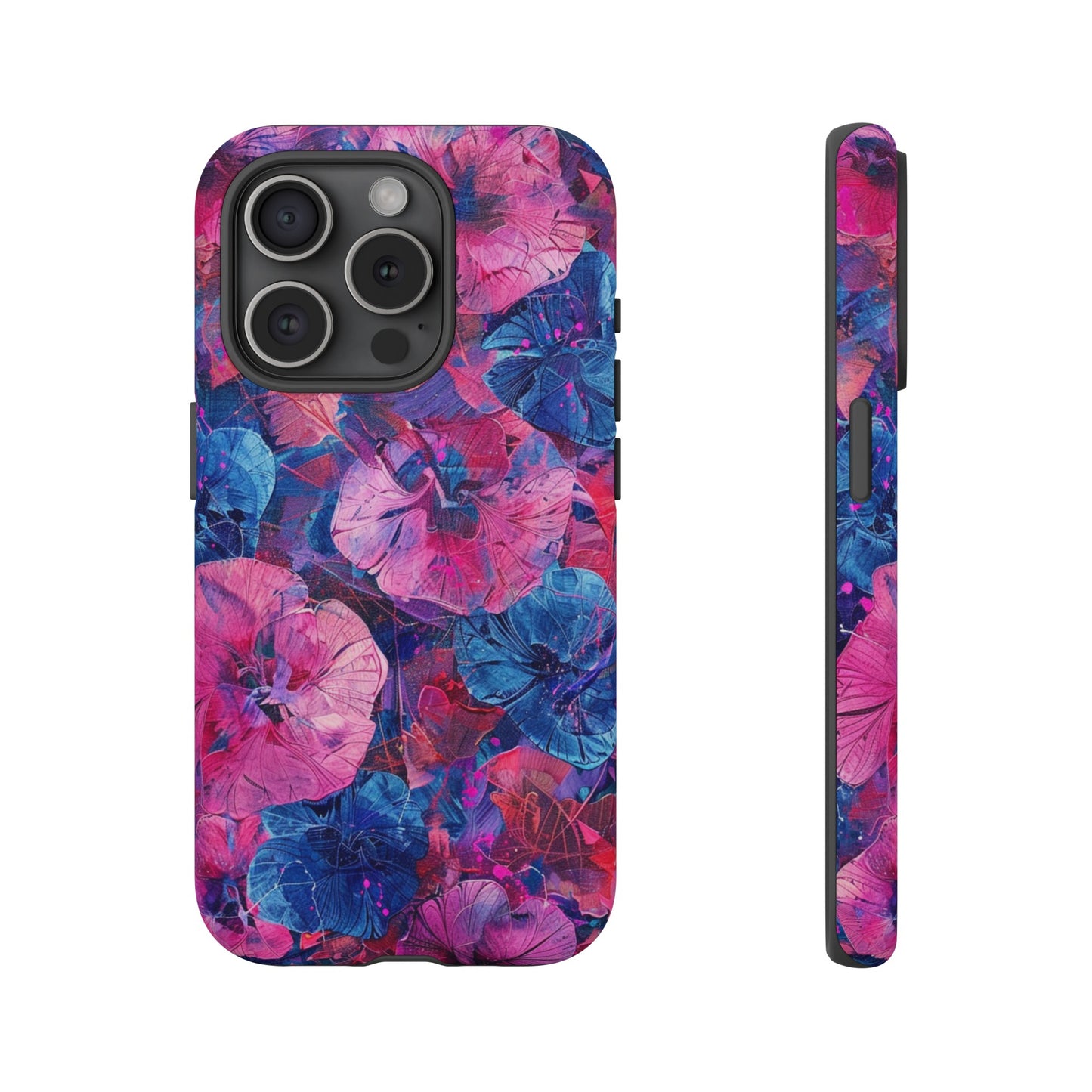 Magenta and Blue Color Floral Explosion Phone Case