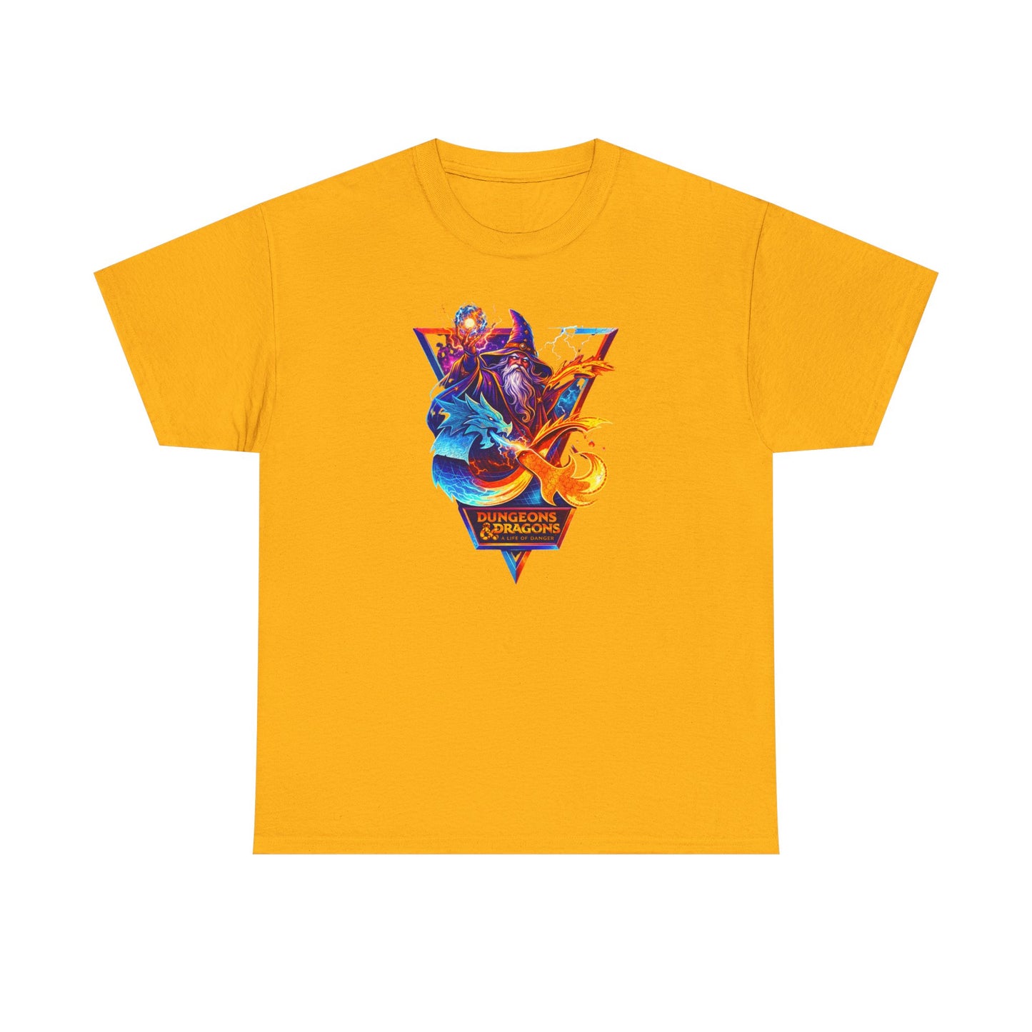 Fantasy Dungeons & Dragons Wizard and Dragon Retro Fantasy T-Shirt