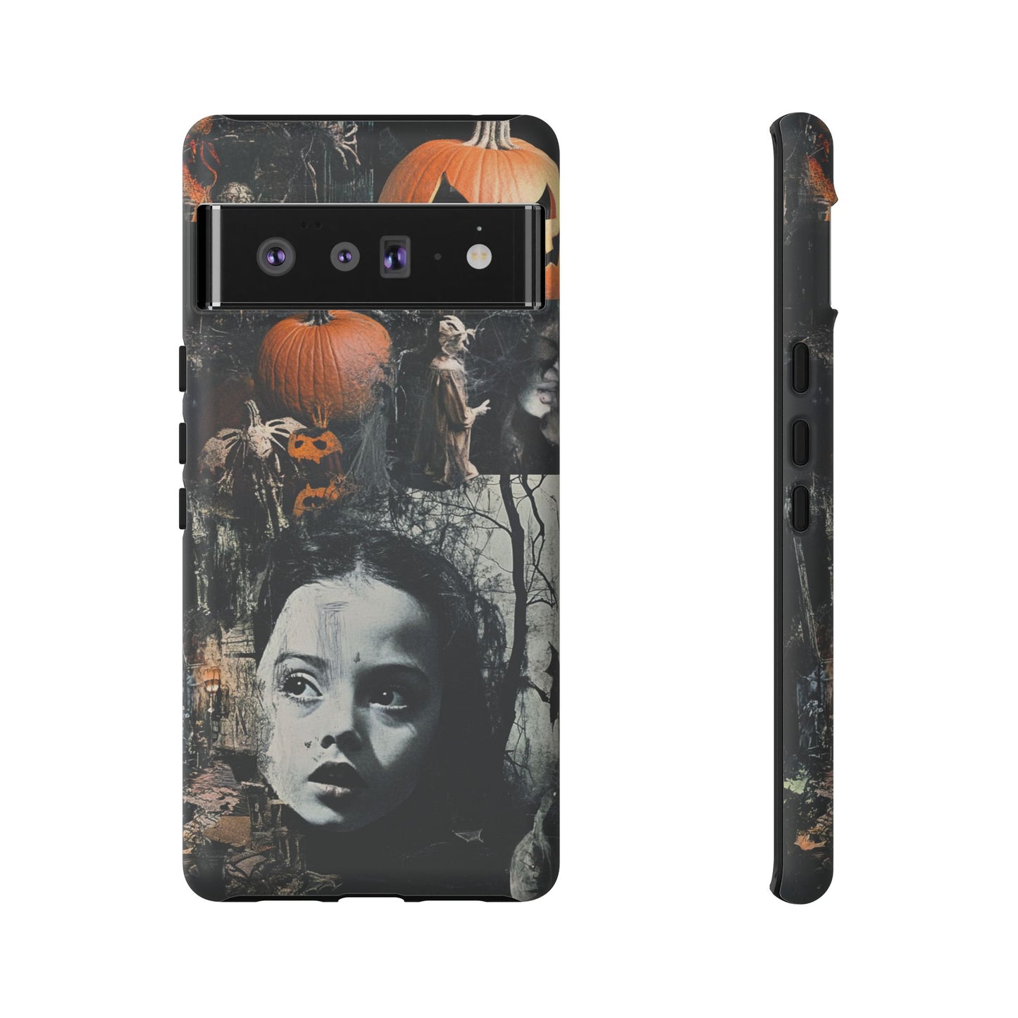 Vintage Halloween Collage Wednesday Goth Style Jackolantern Spooky Phone Cover