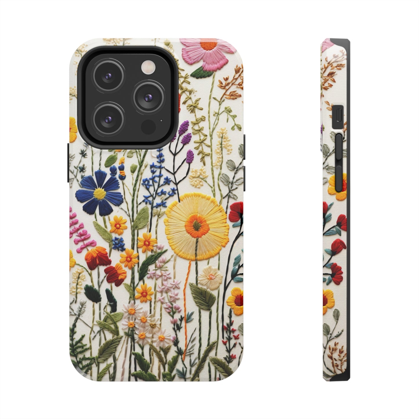 Floral Embroidery iPhone Case