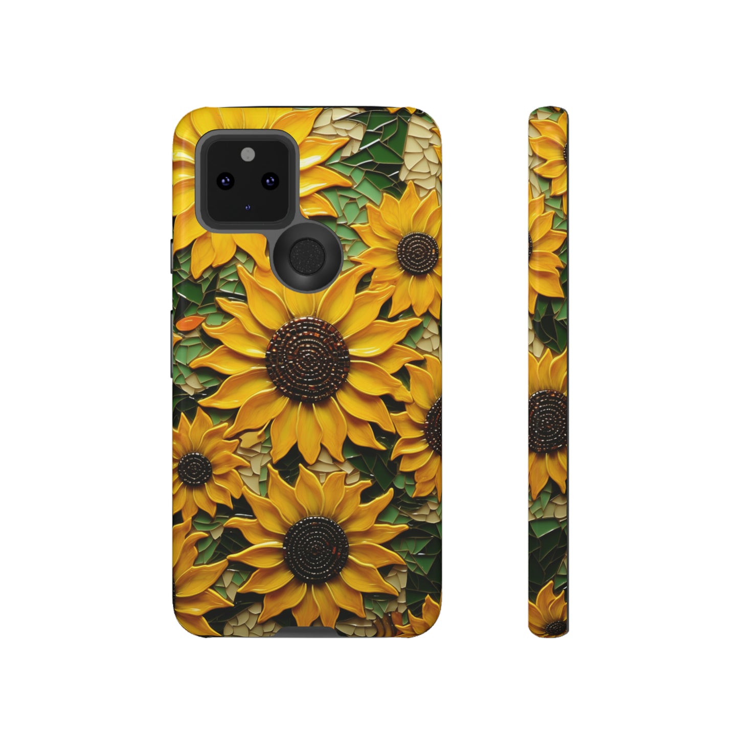 Sunflower Floral Color Explosion Mosaic Glass