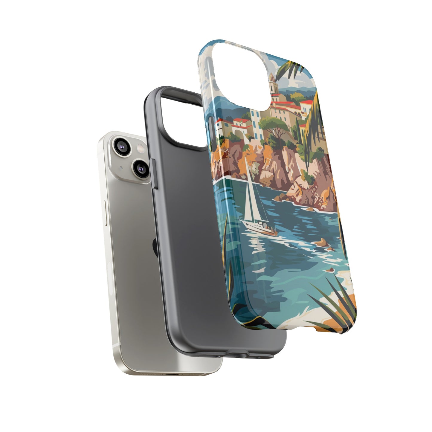 Midcentury French Riviera Sailboat Painting Phone Case