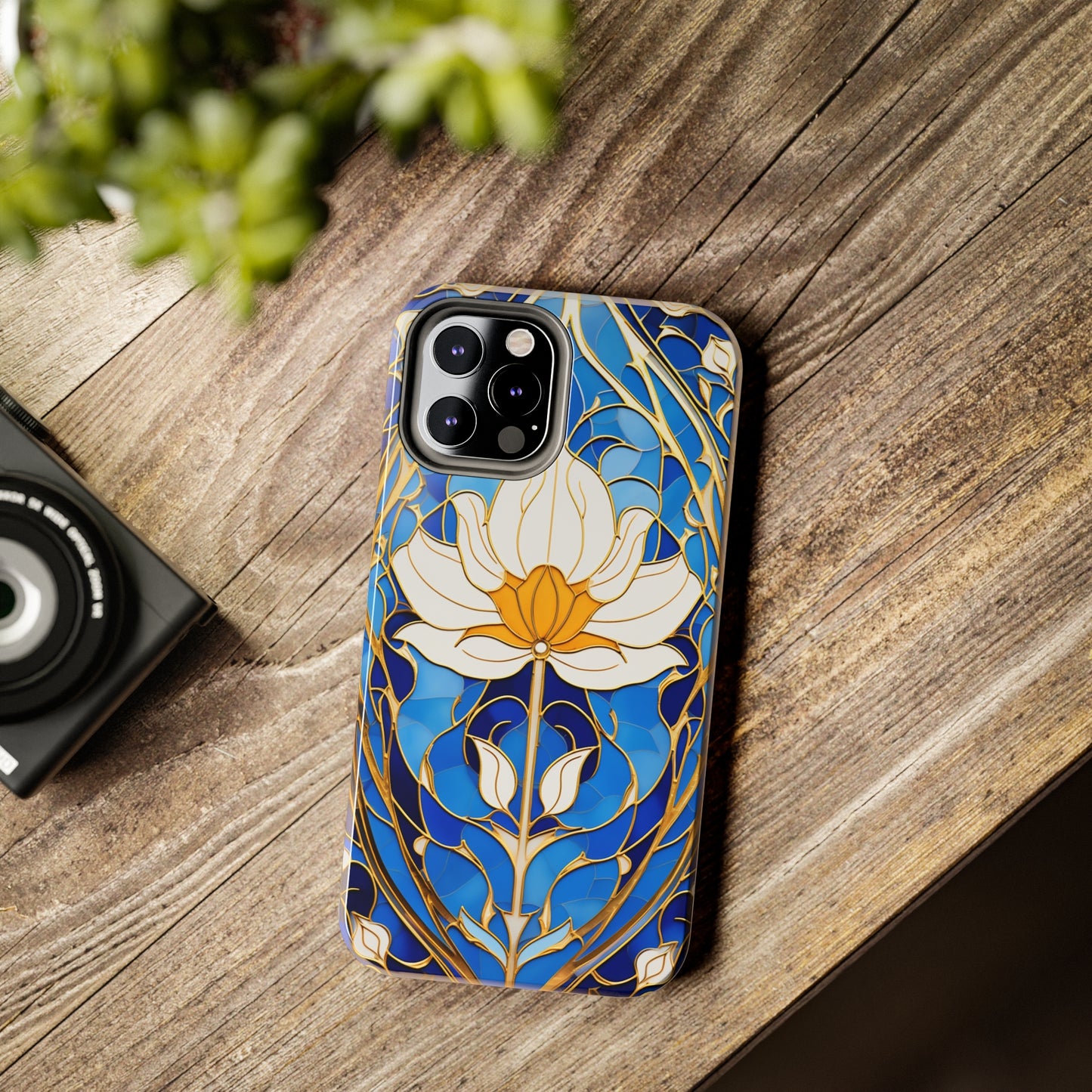 Art Deco Stained Glass iPhone Case | Vintage Floral Glamour, iPhone Case for Models 11 through 14 Pro Max