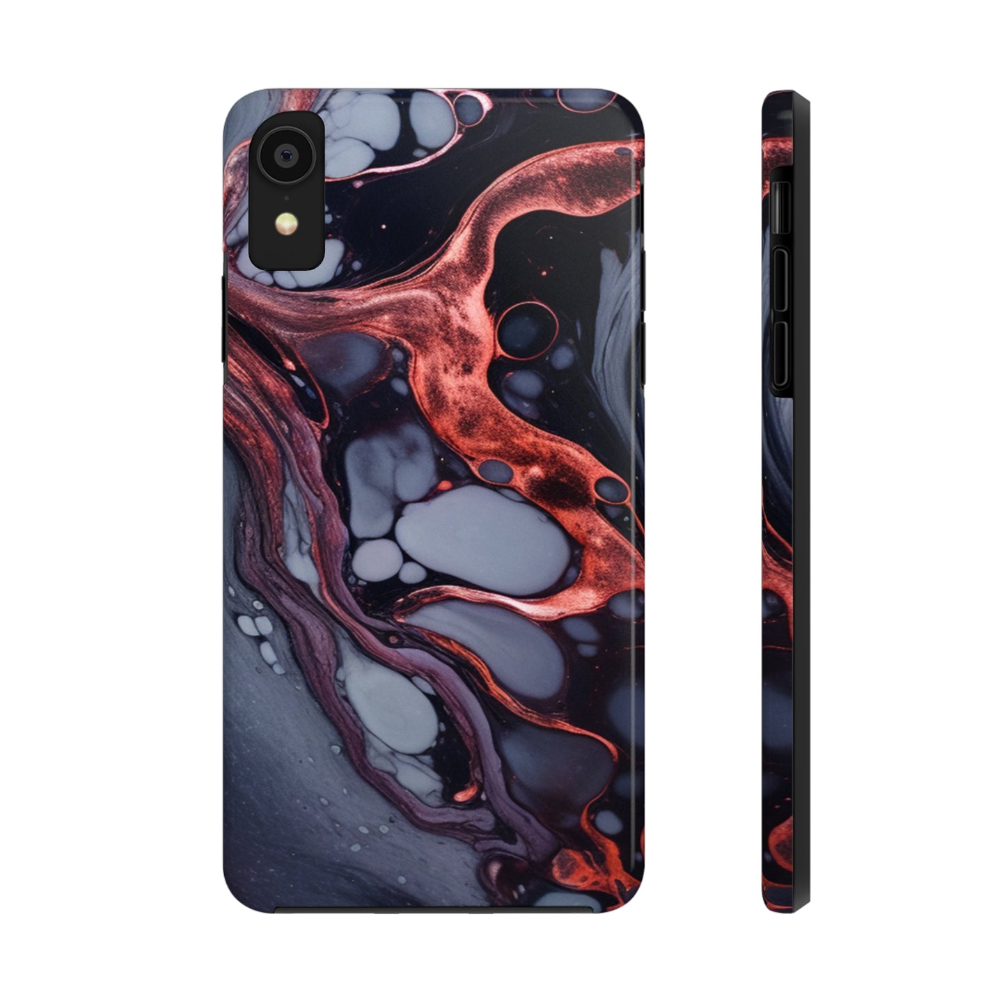 Marbled Dark Lava Flow Phone Case | Embrace the Vibrant Magma Vibes