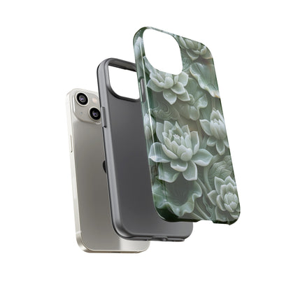 Green Jade Lotus Floral Art Phone Case