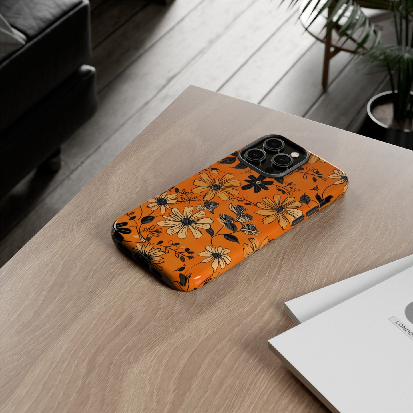 Orange Floral Phone Case Cute Summer Flower Aesthetic