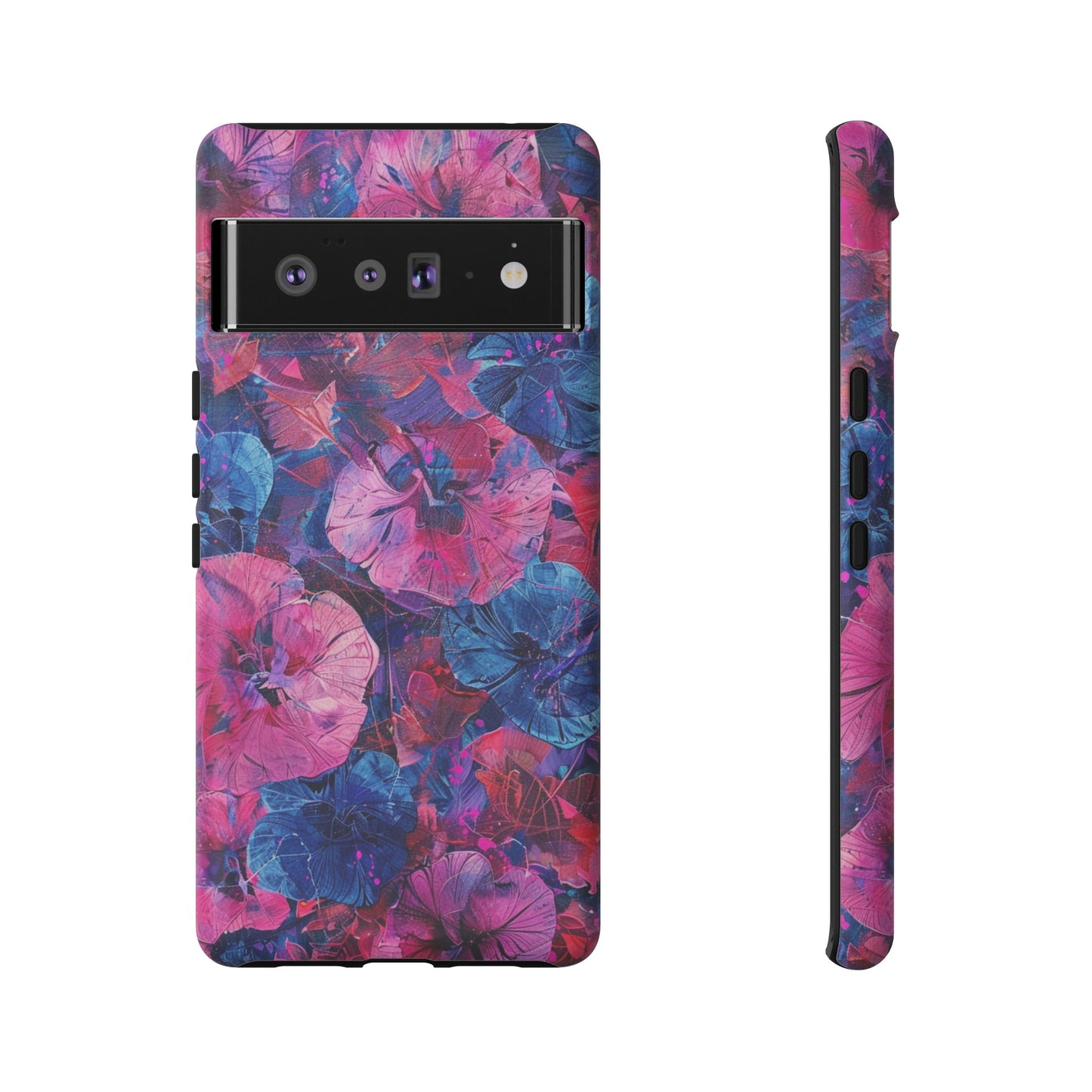 Magenta and Blue Color Floral Explosion Phone Case