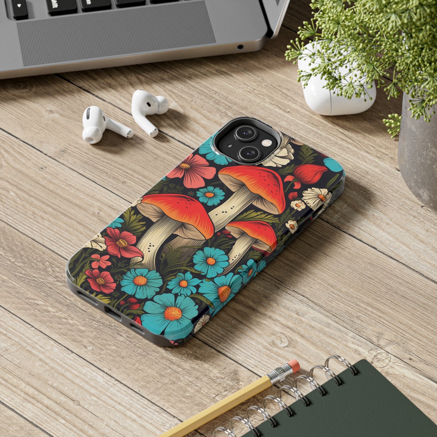 Psychedelic Retro Mushrooms iPhone case | Dive into Vintage Vibes