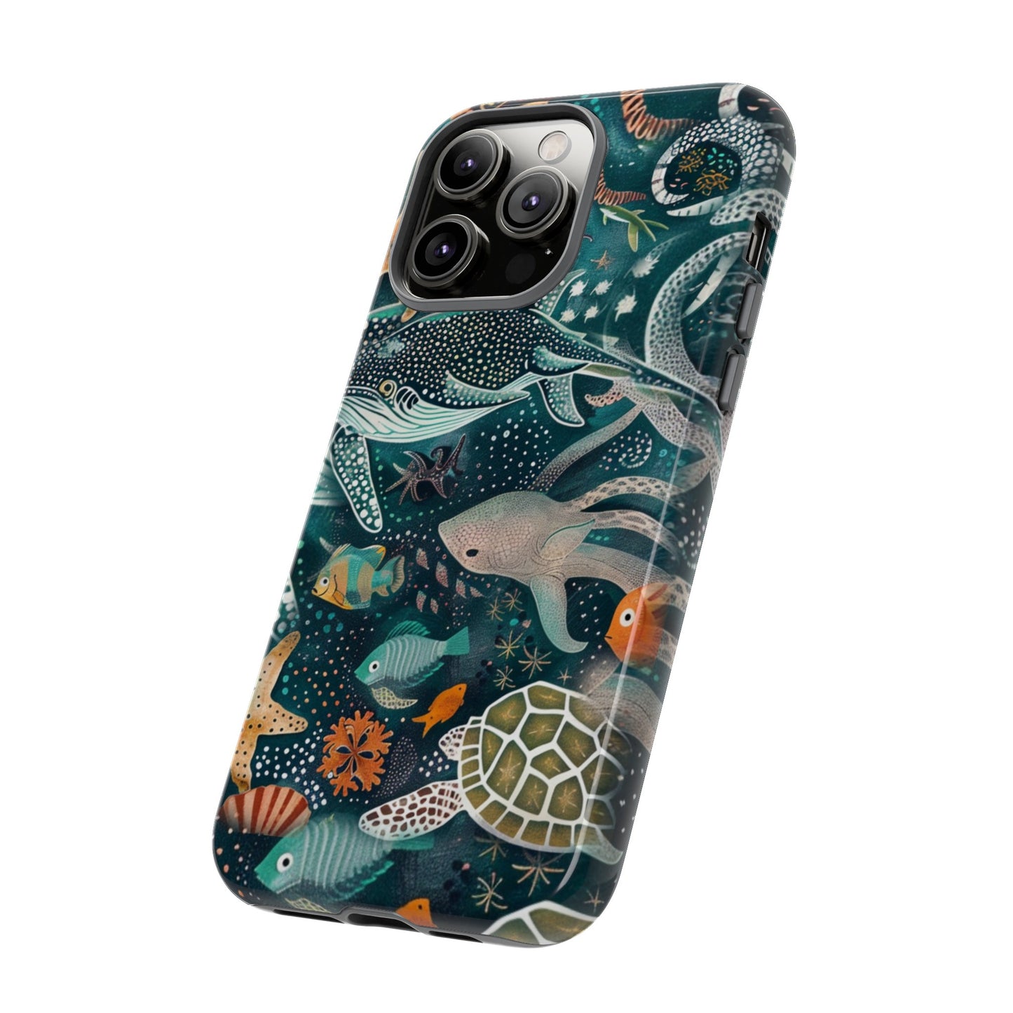 Undersea World Shark, Turtle, Manta Ray Phone Case