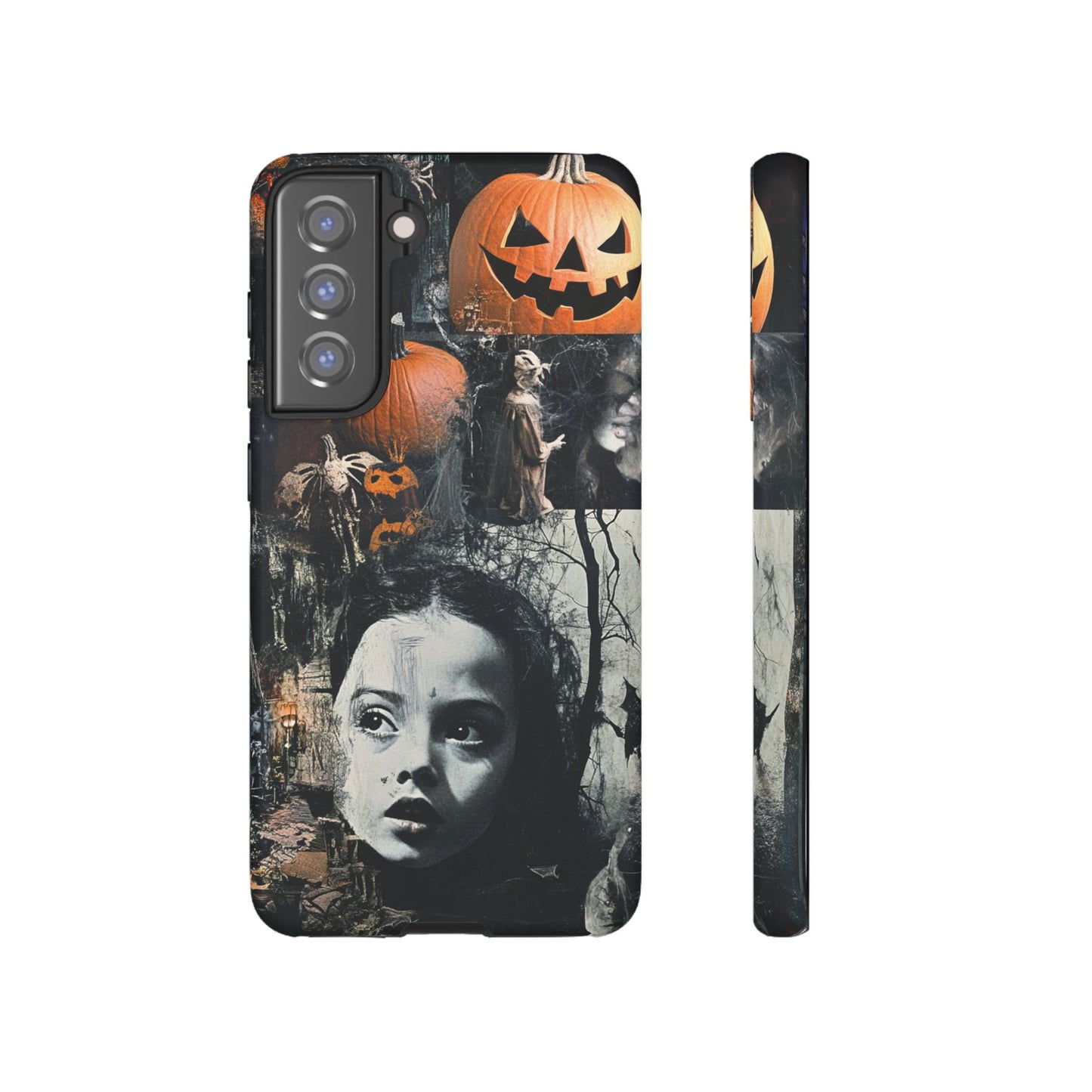 Vintage Halloween Collage Wednesday Goth Style Jackolantern Spooky Phone Cover