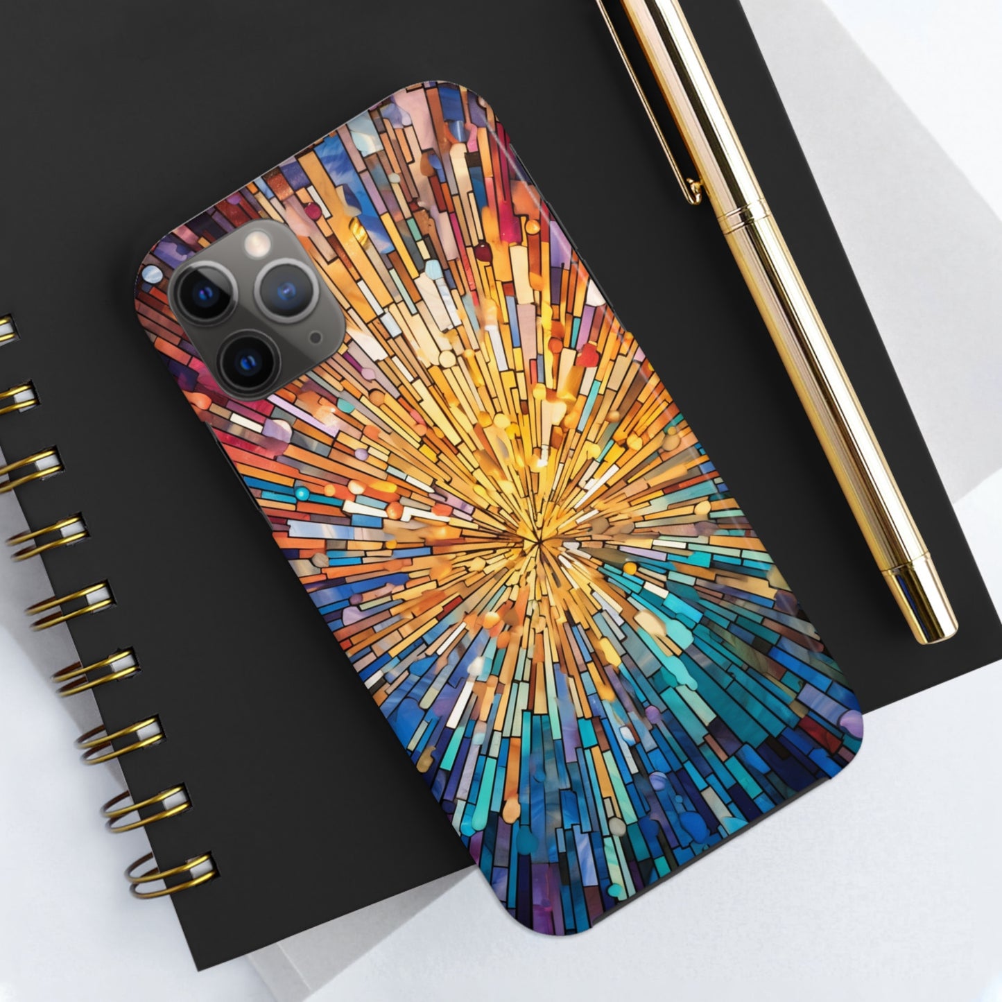 Stained Glass Sunburst Magic Tough iPhone Case | Embrace Vibrant Style and Reliable Protection