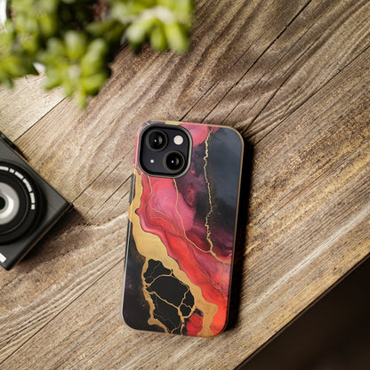 Marbled Dark Lava flow Phone Case | Embrace the Mesmerizing Multicolor Art