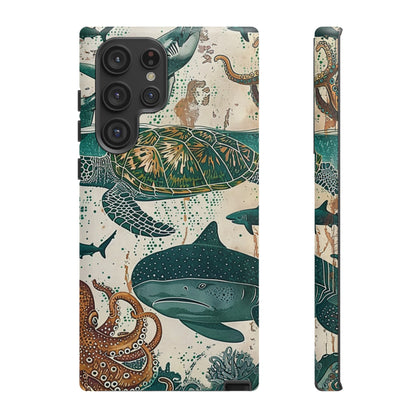 Undersea World Shark, Turtle, Manta Ray Phone Case