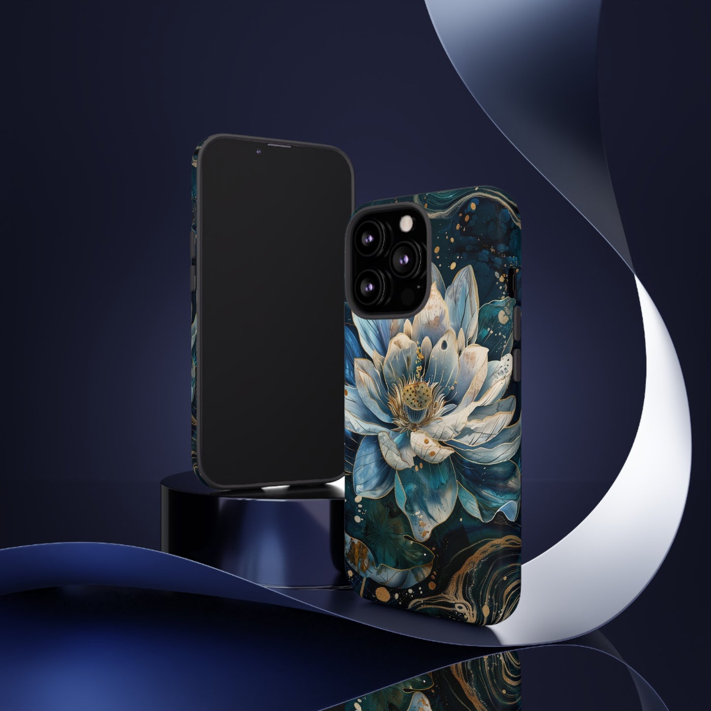 Zen Stained Glass Lotus Floral Design Phone Case