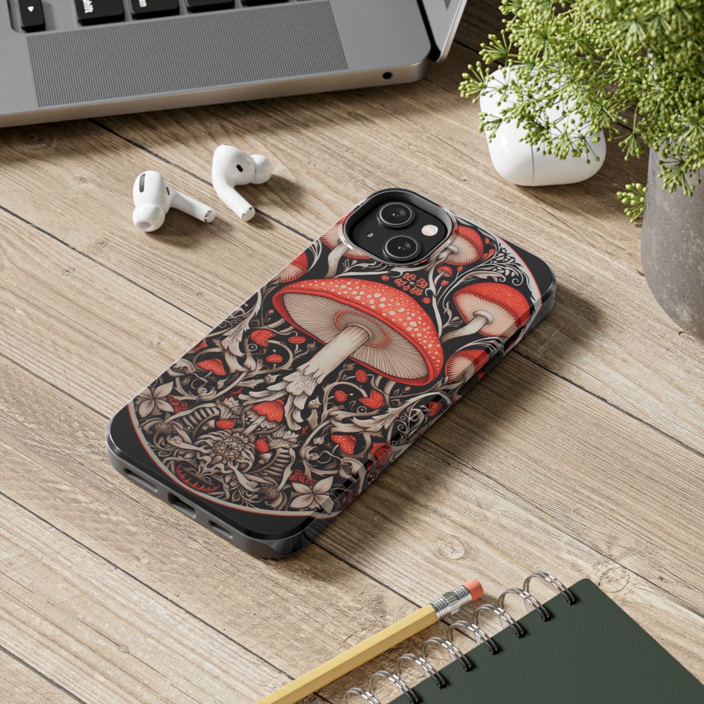 Mystical Mushroom Mandala Tough iPhone Case | Psychedelic Phone Cover