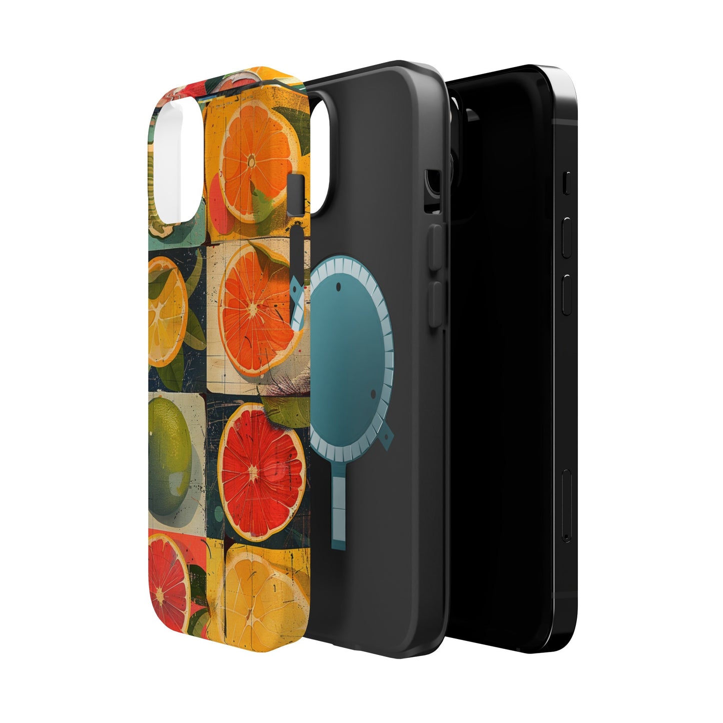 Italian Tile Citrus Fruit Abstract Floral Summer Style MagSafe Phone Case