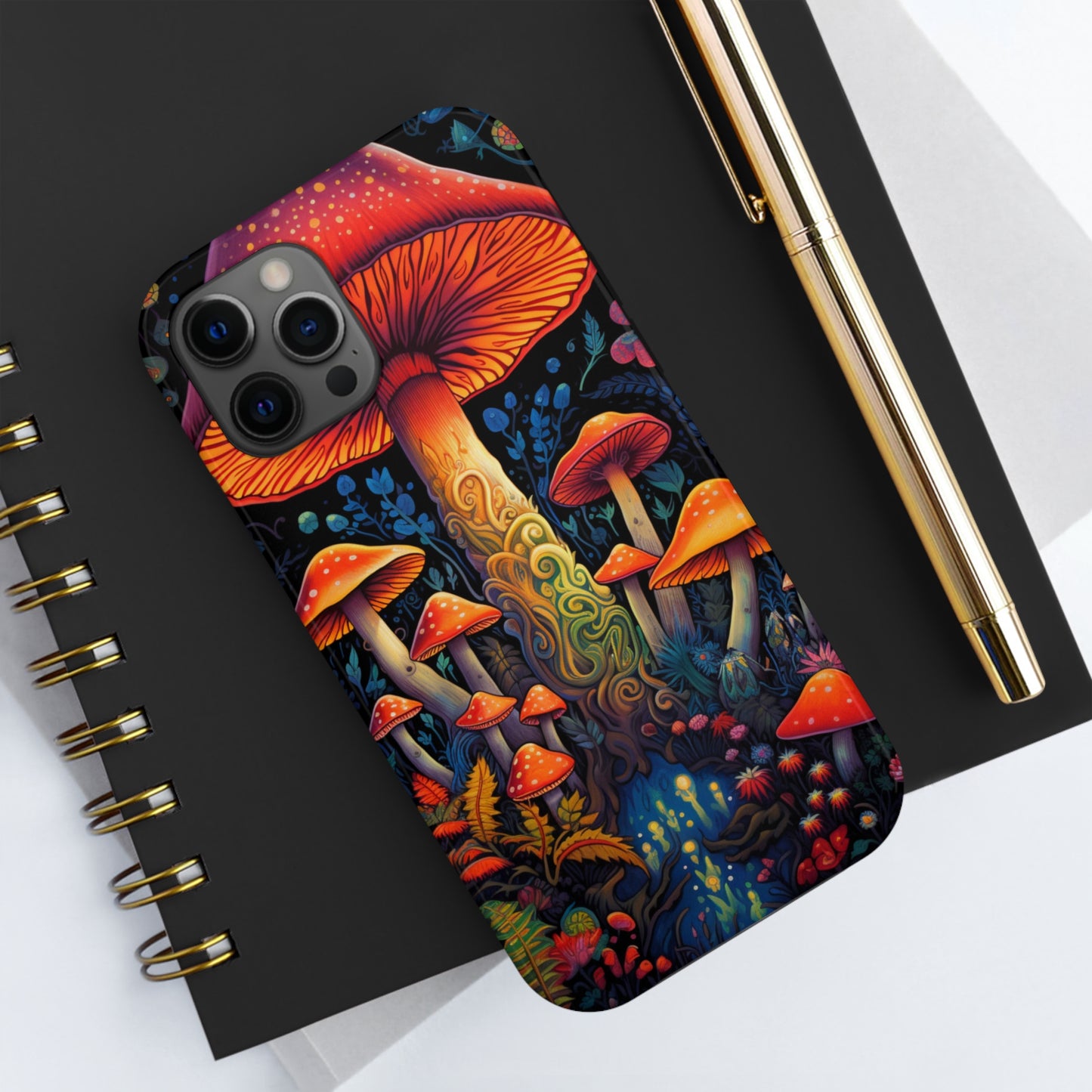 Trippy Magic Mushroom Tough iPhone Case | Psychedelic Art Phone Cover