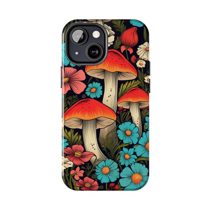 Psychedelic Retro Mushrooms iPhone case | Dive into Vintage Vibes