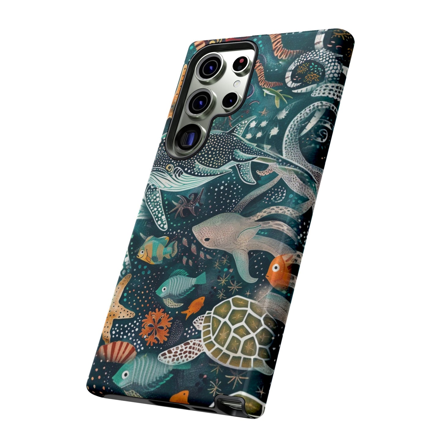 Undersea World Shark, Turtle, Manta Ray Phone Case