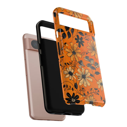 Orange Floral Phone Case Cute Summer Flower Aesthetic